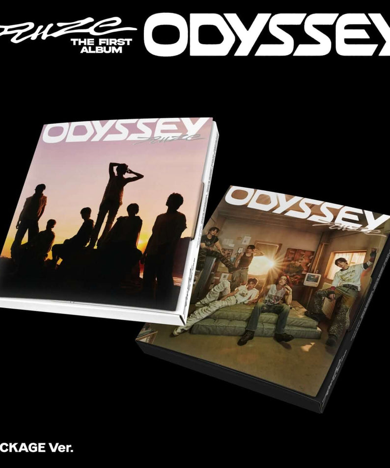 RIIZE - 1st Album [ODYSSEY] (PACKAGE Ver.) (Random) - Album Kpop, coffret photo sur fond noir, visuel du disque