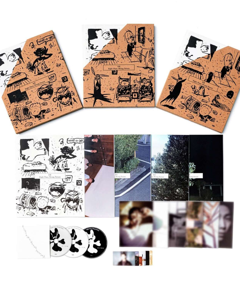 RM - 2nd Album [Right Place, Wrong Person] (Standard)(Random) - Album Kpop, visuel BD noir/orange de RM, coffret.
