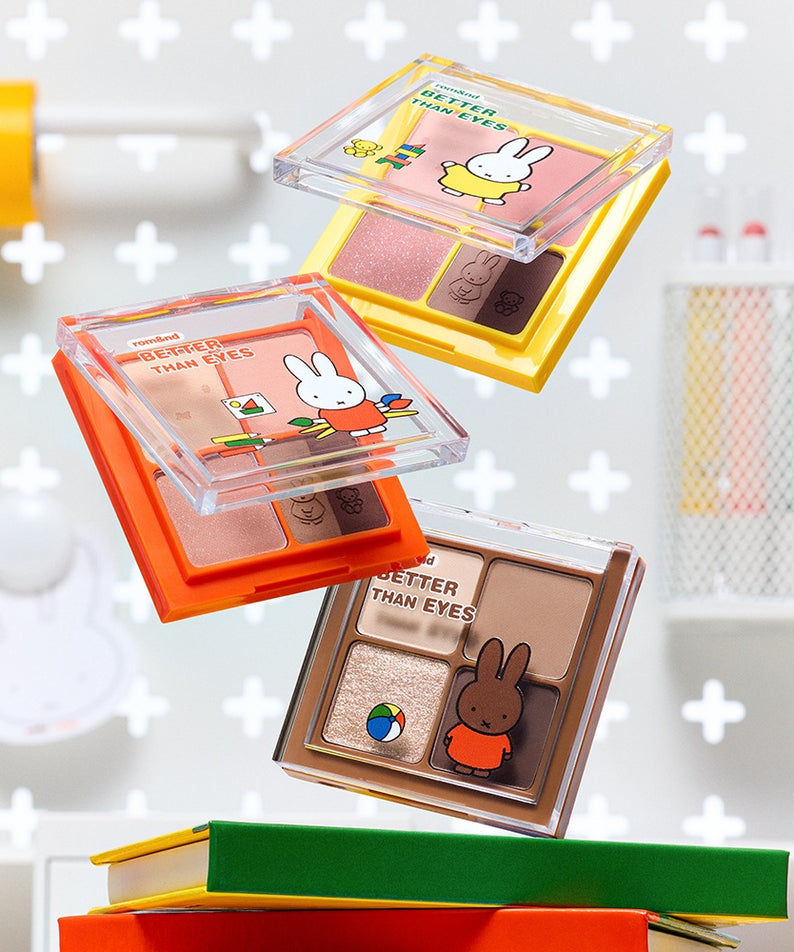 ROMAND  Better Than Eyes Special Set de la marque, coffrets maquillage yeux sur fond blanc motifs lapin.