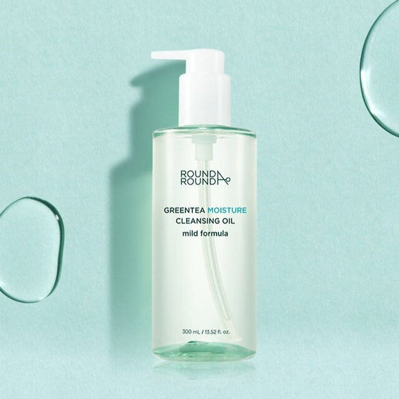 ROUND A'ROUND Greentea Moisture Cleansing Oil 300ml disponible sur Ma petite Coree, ton Eshop 100% K-beauty en direct de Seoul