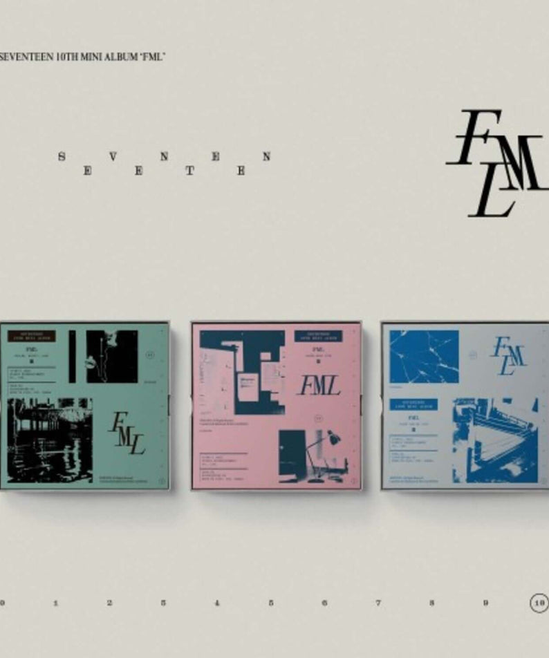 SEVENTEEN - 10th Mini Album [FML] (Set of 3) - Album Kpop : coffret 3 versions, visuel FML sur fond clair.