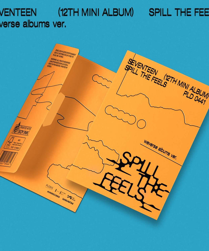 SEVENTEEN - 12th Mini Album 'SPILL THE FEELS' (Weverse Albums ver.) (Random) - Album Kpop, pochette sur fond bleu