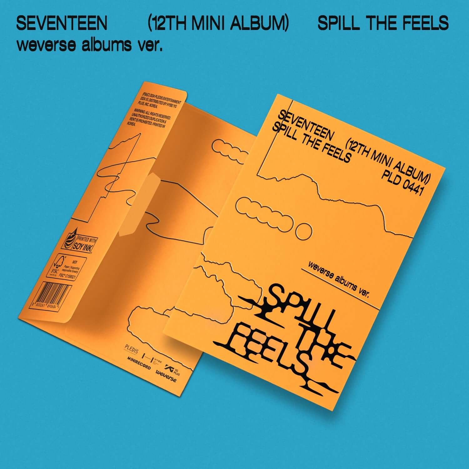 SEVENTEEN - 12th Mini Album 'SPILL THE FEELS' (Weverse Albums ver.) (Random) - Album Kpop, pochette sur fond bleu