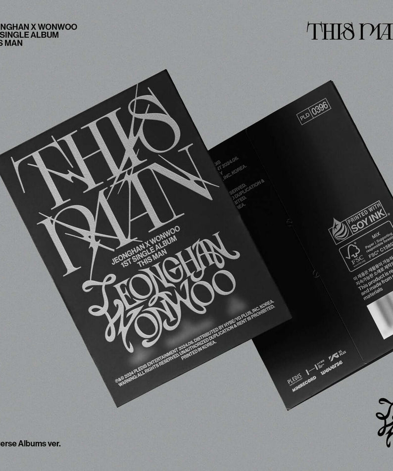 SEVENTEEN - 1st Single Album [THIS MAN] (Weverse Albums ver.) - Album Kpop : pochette Jeonghan & Wonwoo sur fond blanc.