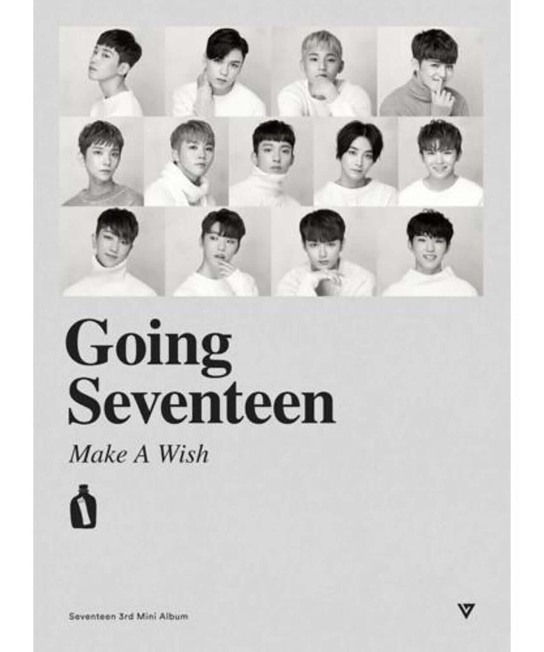 SEVENTEEN - 3rd Album [Going Seventeen] (Ver. Make A Wish) - Album Kpop : jaquette avec portraits des membres, fond blanc.