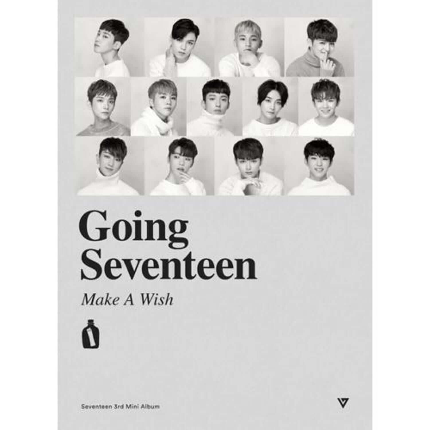 SEVENTEEN - 3rd Album [Going Seventeen] (Ver. Make A Wish) - Album Kpop : jaquette avec portraits des membres, fond blanc.
