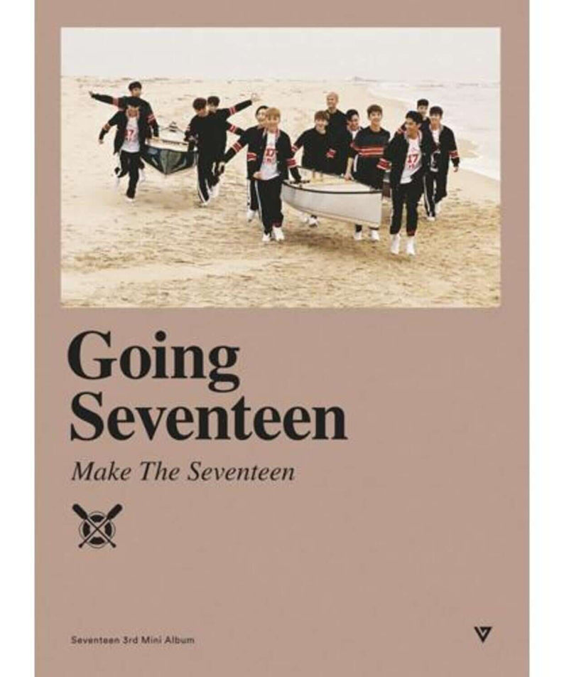 SEVENTEEN - 3rd Album [Going Seventeen] (Ver. Make The Seventeen) - Album Kpop, pochette avec groupe en extérieur sur plage