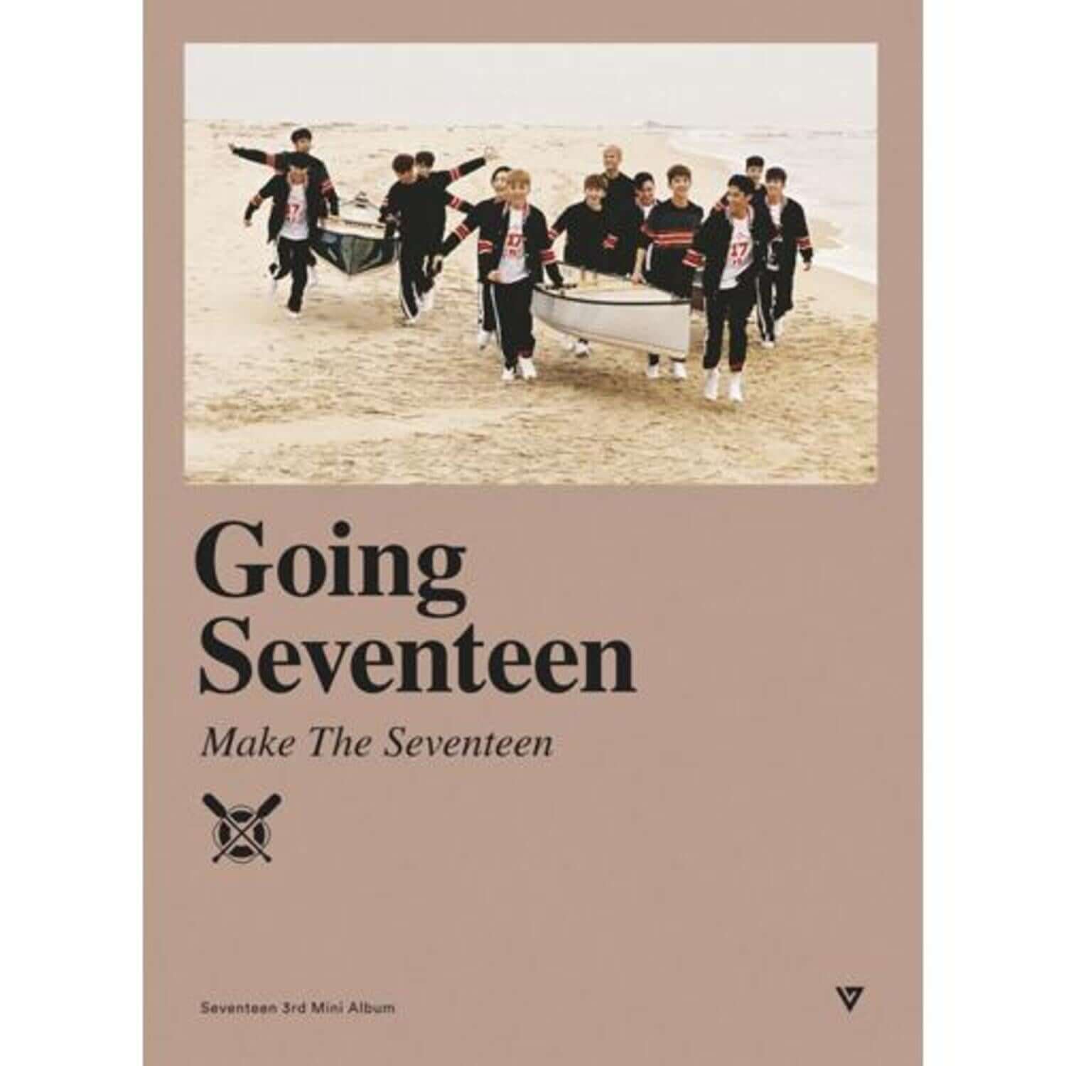 SEVENTEEN - 3rd Album [Going Seventeen] (Ver. Make The Seventeen) - Album Kpop, pochette avec groupe en extérieur sur plage