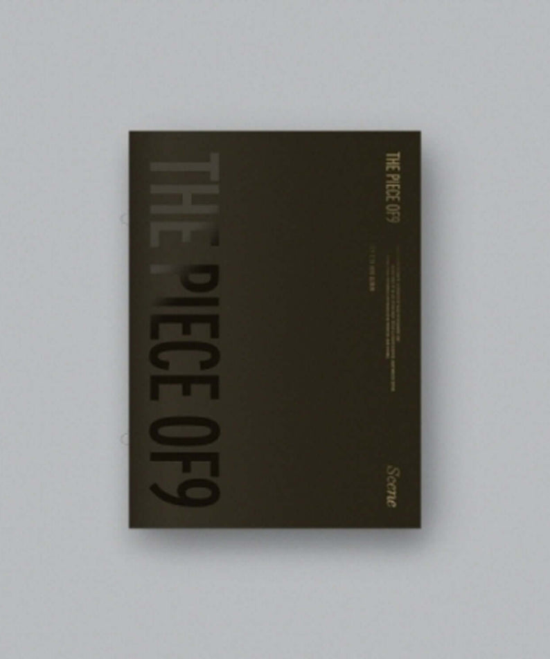 SF9 - 12TH [THE PIECE OF9] (SCENE ver.) - Album Kpop, pochette sombre sur fond clair, marque SF9, visuel minimaliste.