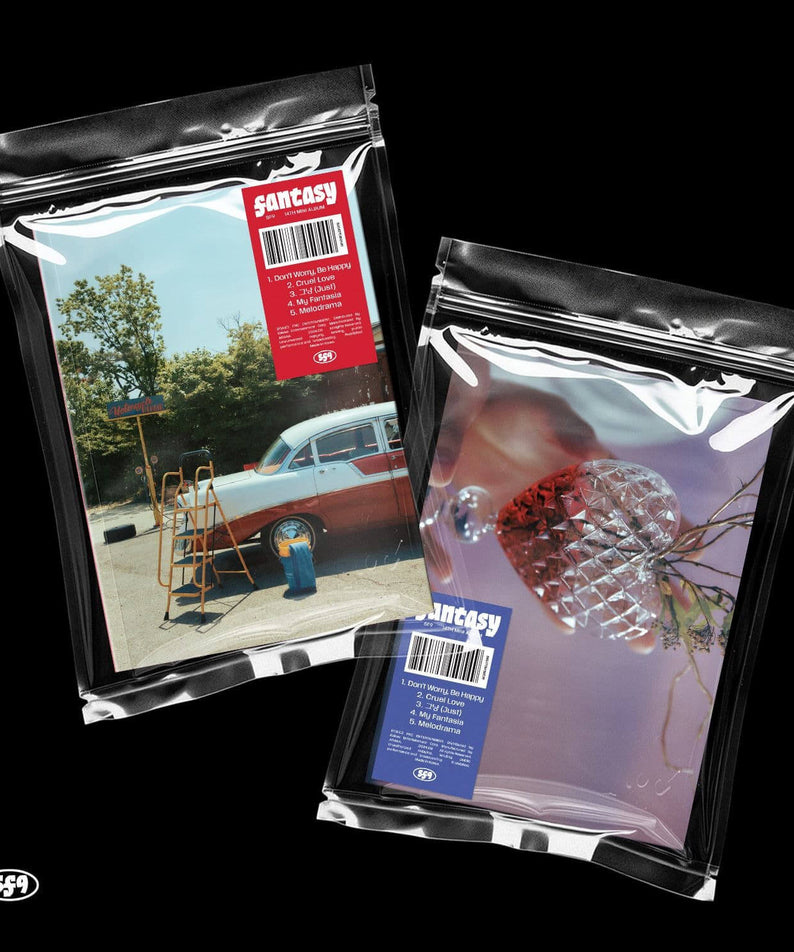 SF9 - 14th Album [FANTASY] (Random) - Album Kpop : pochettes en sachets plastifiés sur fond noir, visuel Fantasy SF9
