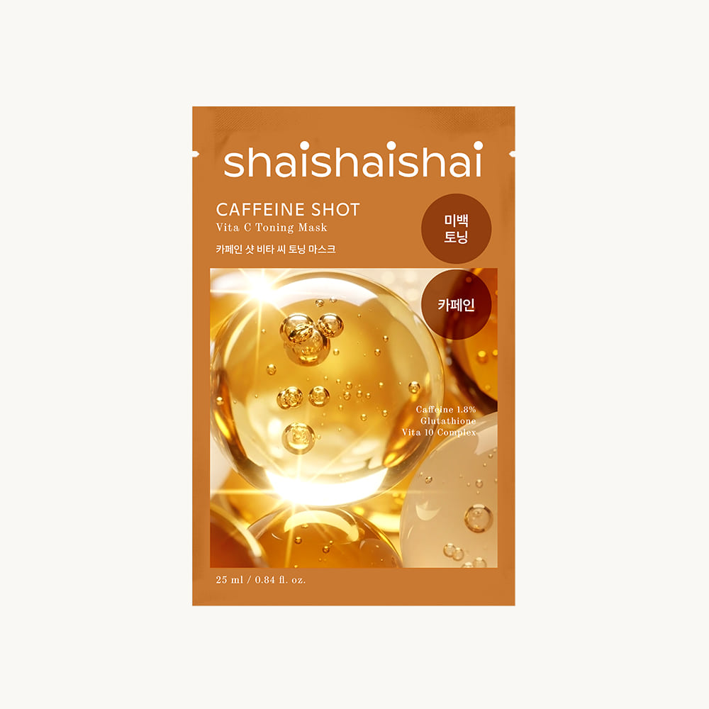 SHAISHAISHAI Caffeine Shot Vita C Toning Mask 25ml 20 sheets