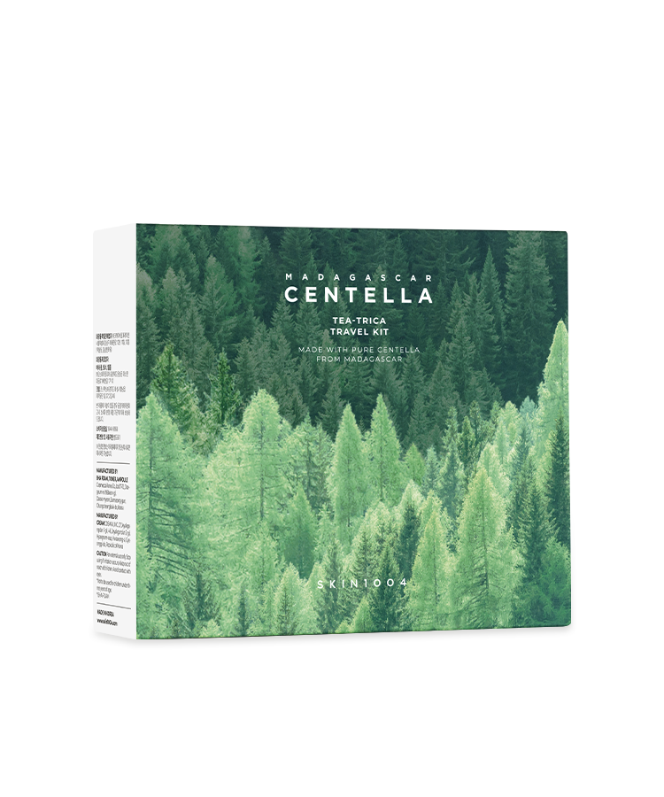 Kit de voyage SKIN1004 Madagascar Centella Teatrica avec emballage vert.