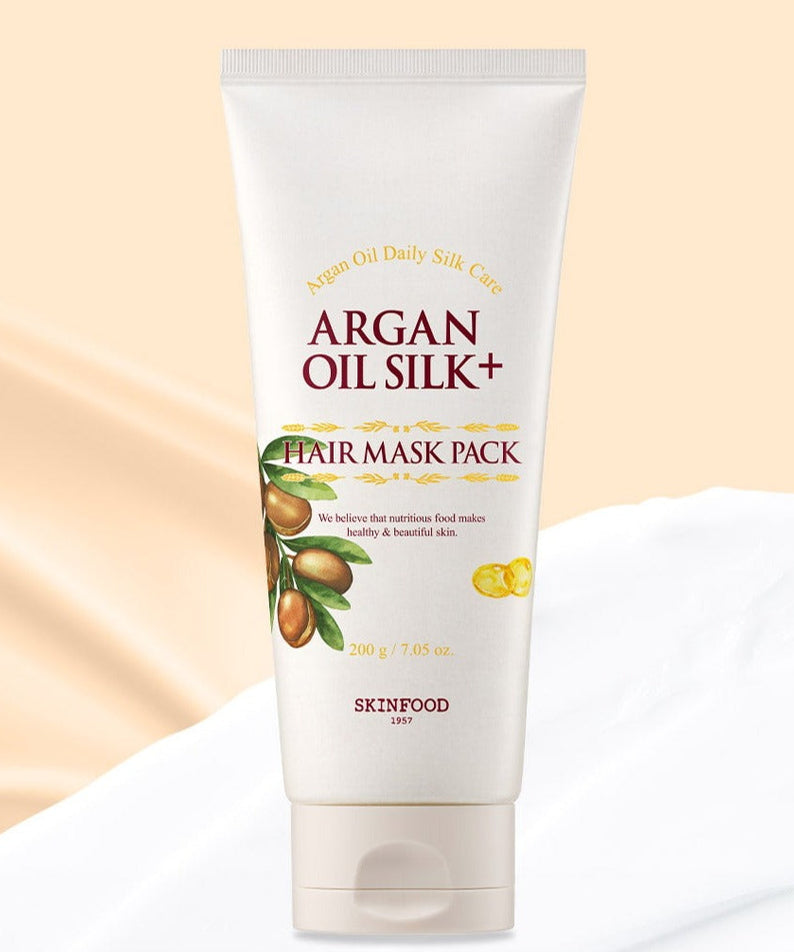SKINFOOD Argan Oil Silk+ Hair Mask Pack 200g disponible sur Ma petite Coree, ton Eshop 100% K-beauty en direct de Seoul