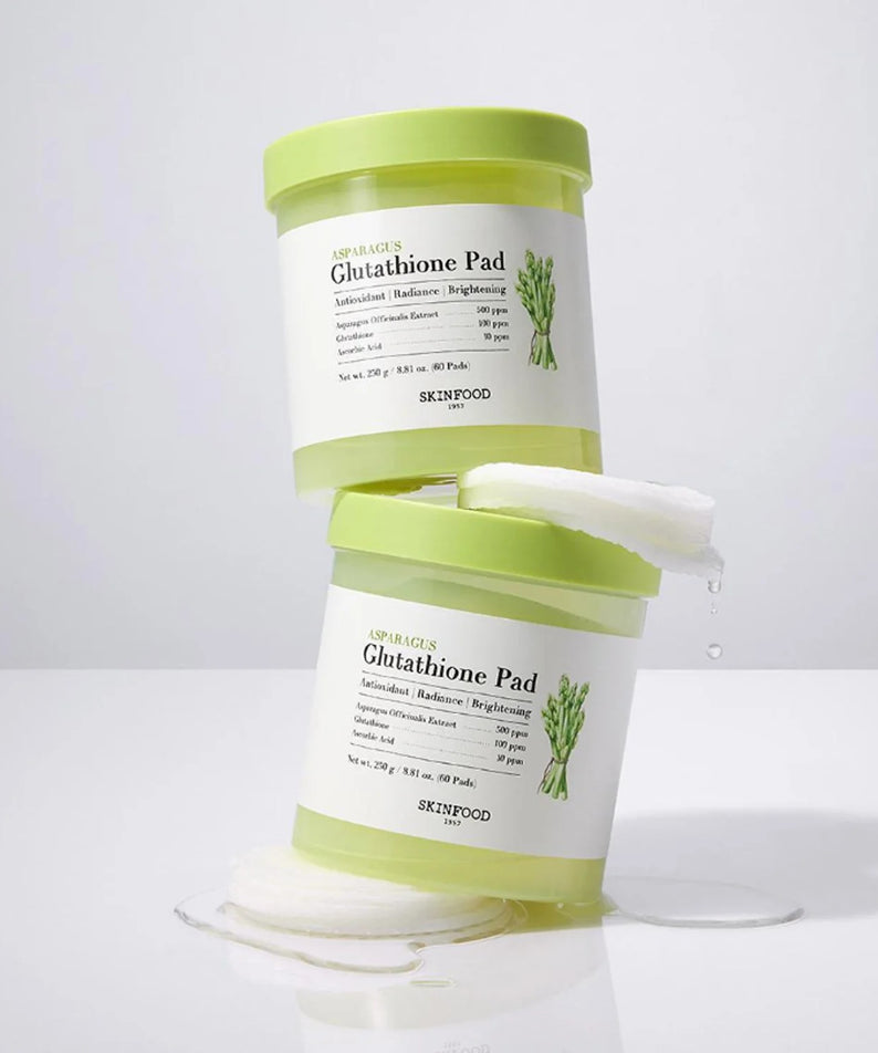 SKINFOOD Asparagus Glutathione Pad (60 Pads) de la marque SKINFOOD, coussins sur fond blanc, gélule à l’asperge