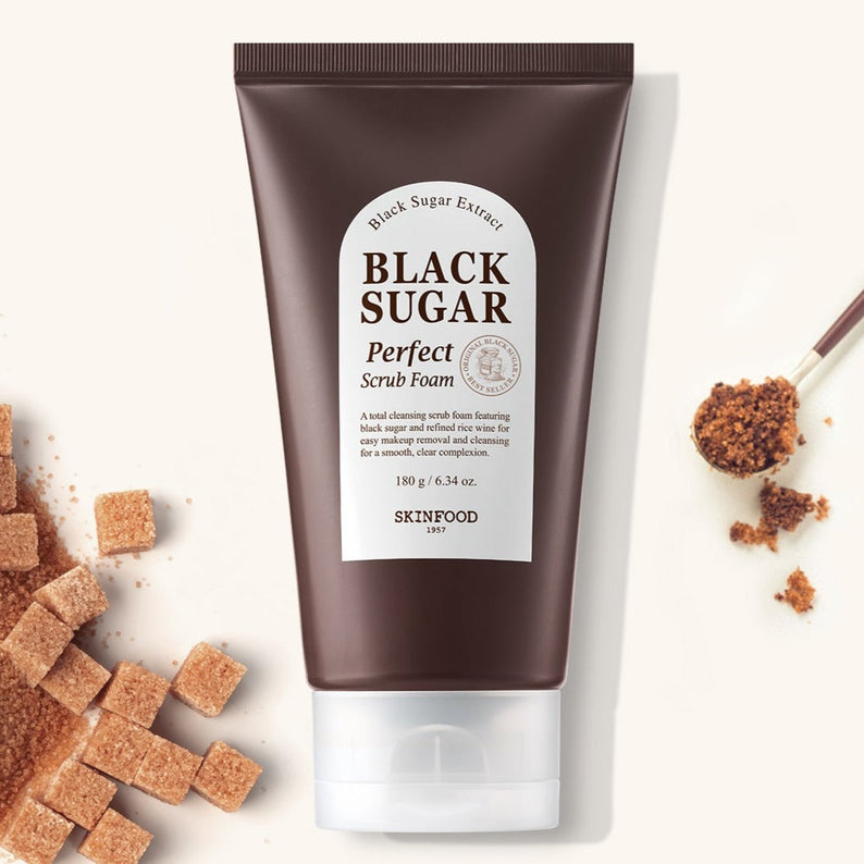SKINFOOD Black Sugar Perfect Scrub Foam 180g disponible sur Ma petite Coree, ton Eshop 100% K-beauty en direct de Seoul
