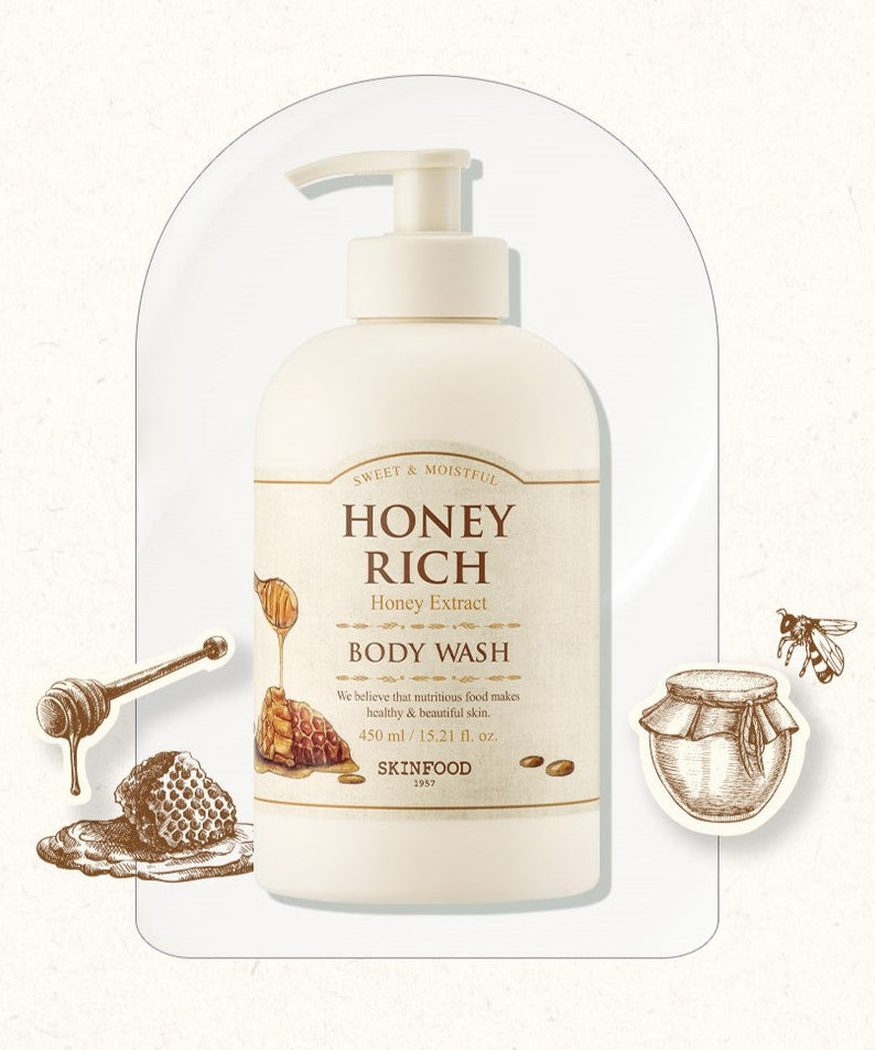 SKINFOOD Honey Rich Body Wash 450ml disponible sur Ma petite Coree, ton Eshop 100% K-beauty en direct de Seoul
