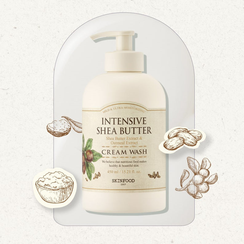 SKINFOOD Intensive Shea Butter Body Cream Wash 450ml disponible sur Ma petite Coree, ton Eshop 100% K-beauty en direct de Seoul