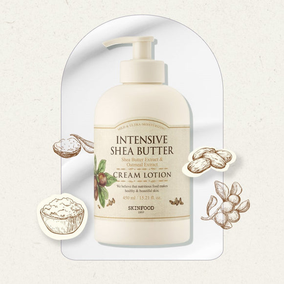 SKINFOOD Intensive Shea Butter Cream Lotion 450ml disponible sur Ma petite Coree, ton Eshop 100% K-beauty en direct de Seoul