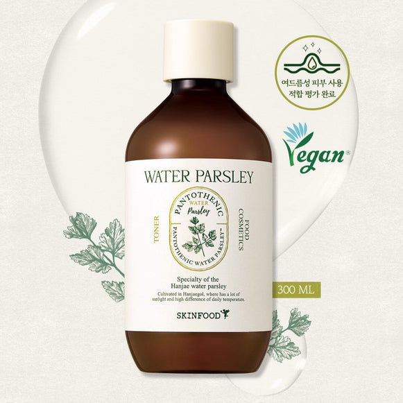 SKINFOOD Pantothenic Water Parsley Toner 300ml disponible sur Ma petite Coree, ton Eshop 100% K-beauty en direct de Seoul
