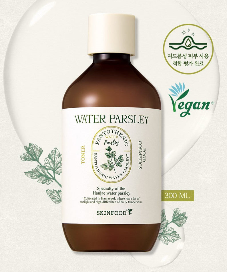 SKINFOOD Pantothenic Water Parsley Toner 300ml disponible sur Ma petite Coree, ton Eshop 100% K-beauty en direct de Seoul