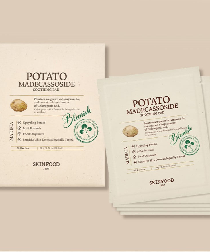 SKINFOOD Potato Madecassoside Soothing Pad disponible sur Ma petite Coree, ton Eshop 100% K-beauty en direct de Seoul