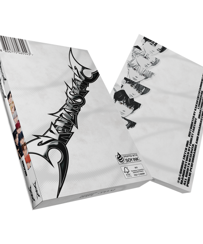 SKINZ - 1st Album [SKINZ IS SKINZ] - Album Kpop, jaquette visuels manga noir et blanc, pack album de SKINZ