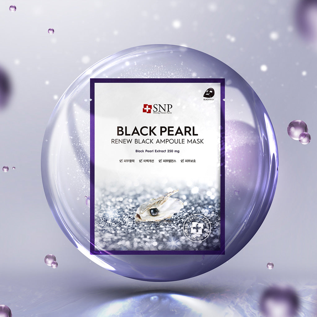 SNP BEAUTY Black Pearl Renew Black Ampoule Mask 25ml*10ea