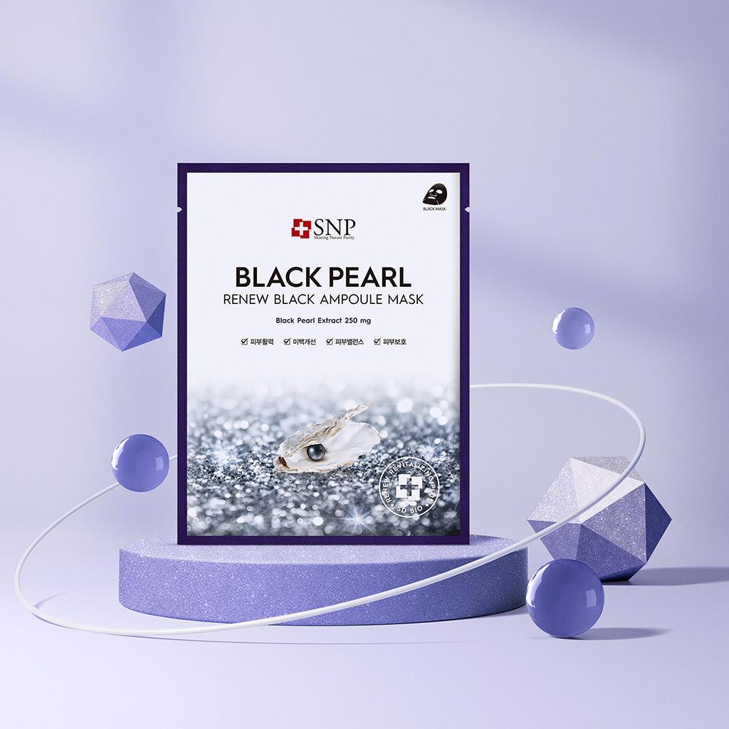 SNP BEAUTY Black Pearl Renew Black Ampoule Mask 25ml*10ea