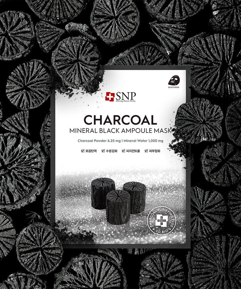 SNP BEAUTY Charcoal Mineral Black Ampoule Mask 25ml*10ea