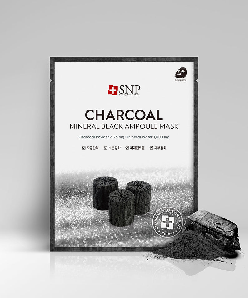 SNP BEAUTY Charcoal Mineral Black Ampoule Mask 25ml*10ea