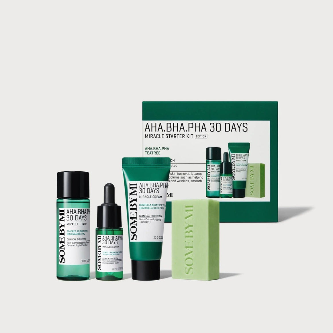 SOME BY MI AHA.BHA.PHA Miracle Starter Kit (Cleansing Bar+Toner+Serum+Cream) disponible sur Ma petite Coree, ton Eshop 100% K-beauty en direct de Seoul