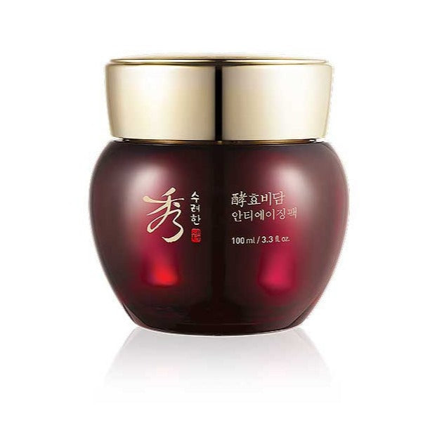 SOORYEHAN Hyobidam Anti-Aging Pack 100ml, pot crème anti-âge, packshot sur fond blanc, marque SOORYEHAN visible.