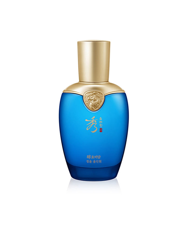 SOORYEHAN Hyobidam Jeongyul All-in-One 100ml : flacon bleu et doré sur fond blanc, produit de la marque SOORYEHAN.