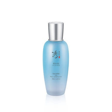 SOORYEHAN Hyobidam Moisture Emulsion 130ml de Sooryehan, flacon bleu sur fond blanc, contexte produit soin visage