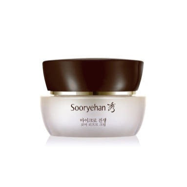 SOORYEHAN Micro Ginseng Core Lift Cream 30ml, pot cosmétique brun et blanc sur fond clair, marque Sooryehan