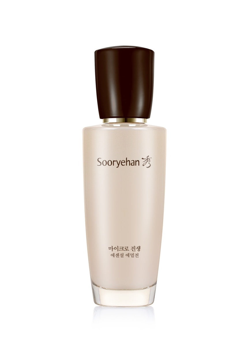 SOORYEHAN Micro Ginseng Essentail Emulsion 130ml de marque Sooryehan, flacon crème sur fond blanc.