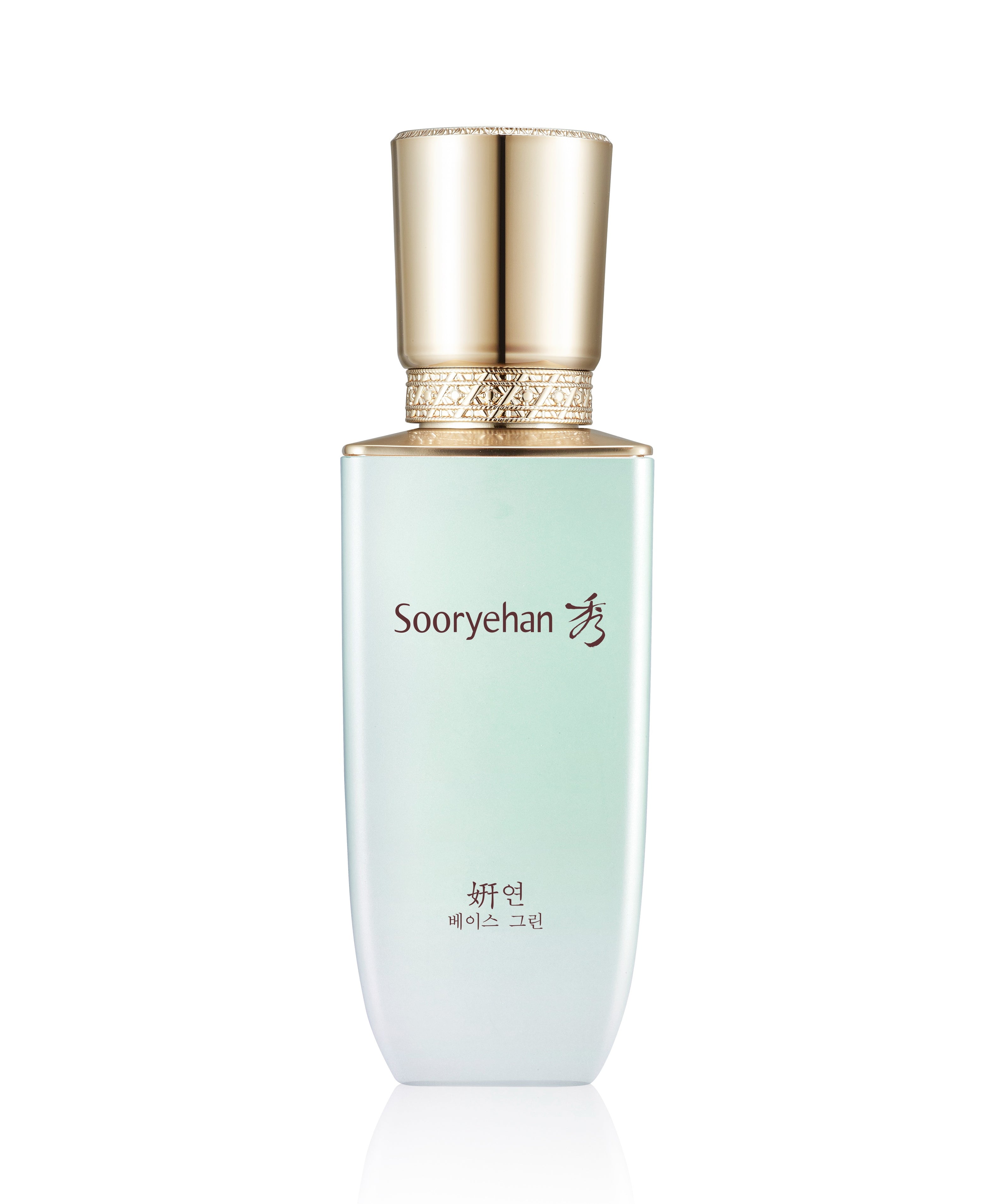 Bouteille de SOORYEHAN Yeon Base 35ml, fond de teint hydratant dans un flacon élégant doré et blanc, 35ml.