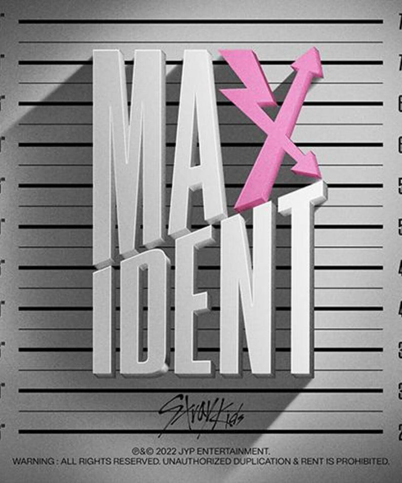 STRAY KIDS - [MAXIDENT] T-CRUSH ver., HEART ver. (Standard/Random) - Album Kpop, visuel pochette MINUTE police MAXIDENT
