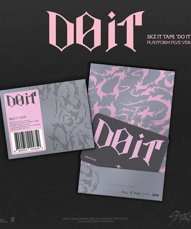 STRAY KIDS - SKZ IT TAPE [DO IT] (PLATFORM PLVE VER.) - Album Kpop, visuel cover rose/violet sur fond sombre