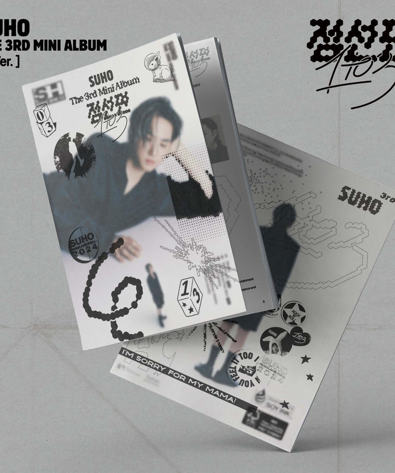 SUHO - 3rd Album [1 to 3] (! Ver.) - Album Kpop : visuel du mini album SUHO, couvertures en duo sur fond blanc.