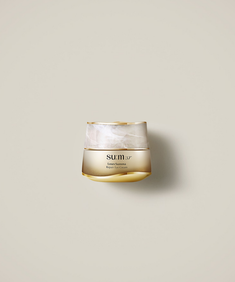 SU:M37 LosecSumma Repair Eye Cream 25ml de la marque SU:M37, pot crème pour les yeux sur fond clair minimaliste.