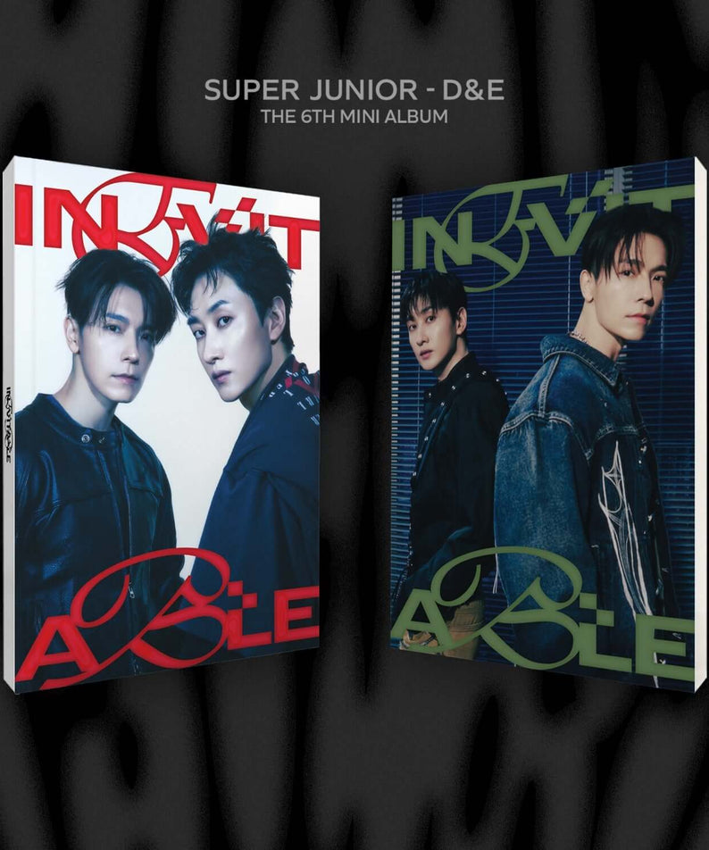 SUPER JUNIOR - 6th Album [INEVITABLE] (Random 1 of 2) - Album Kpop : visuels D&E sur couvertures devant fond sombre.