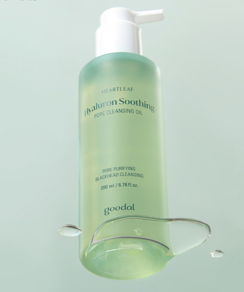 GOODAL Eoseongcho Hyaluronic Soothing Pore Cleansing Oil 200ml, huile nettoyante apaisante pour pores, flacon de 200 ml en gros plan