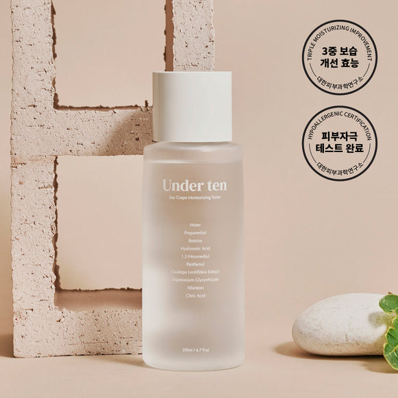 UNDER TEN Sea Grape Moisturizing Toner 200ml en stock sur Ma Petite Corée