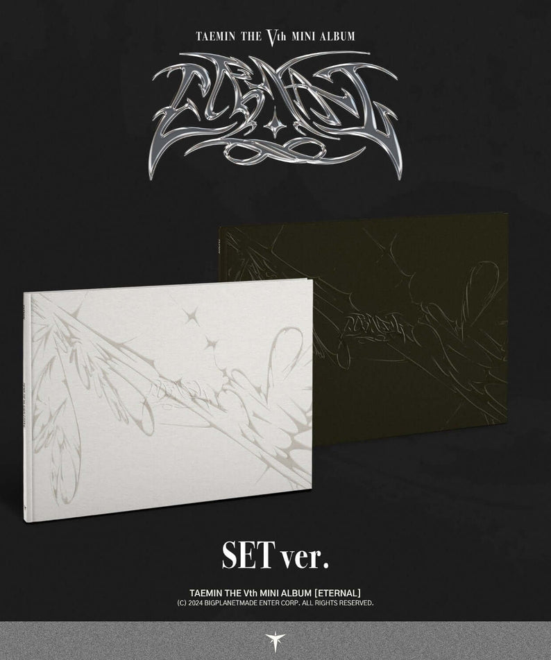 TAEMIN - 5th Album ETERNAL [Emotion ver. / Motion ver.] (Set of 2) - Album Kpop : coffret collectionneur sur fond noir