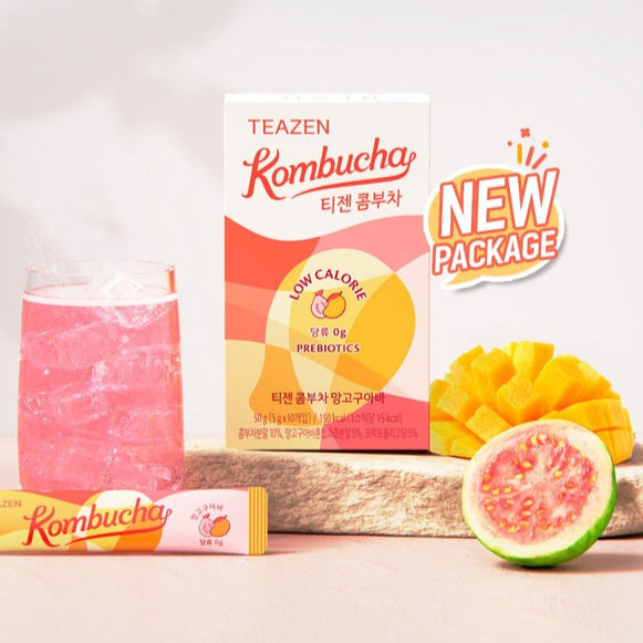 TEAZEN Kombucha Mango Guava 10 Sticks en stock sur Ma Petite Corée