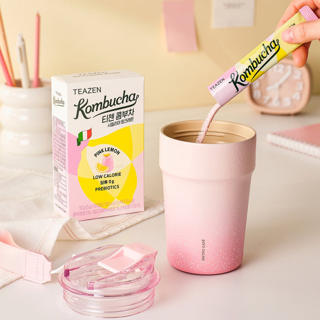 TEAZEN Kombucha Sicillian Pink Lemon 10 Sticks