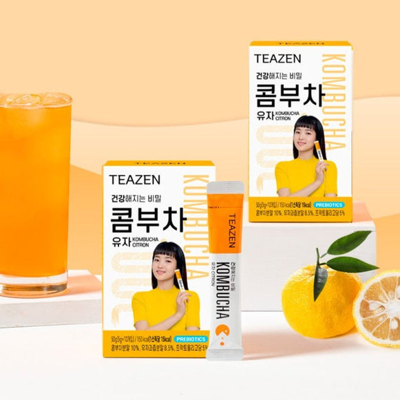 TEAZEN Kombucha Yuja Citron 10 Sticks en stock sur Ma Petite Corée