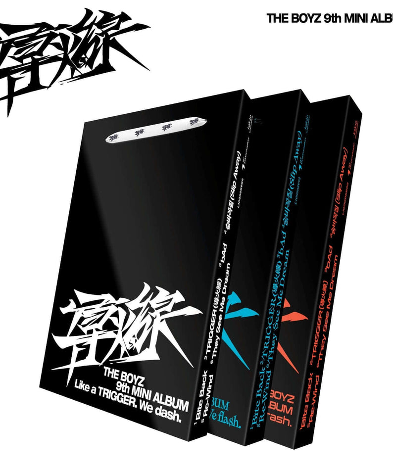THE BOYZ - 9th Album [導火線 ] Standard (Set of 3) Album Kpop, coffret de 3 versions, visuel packs noirs, marque THE BOYZ