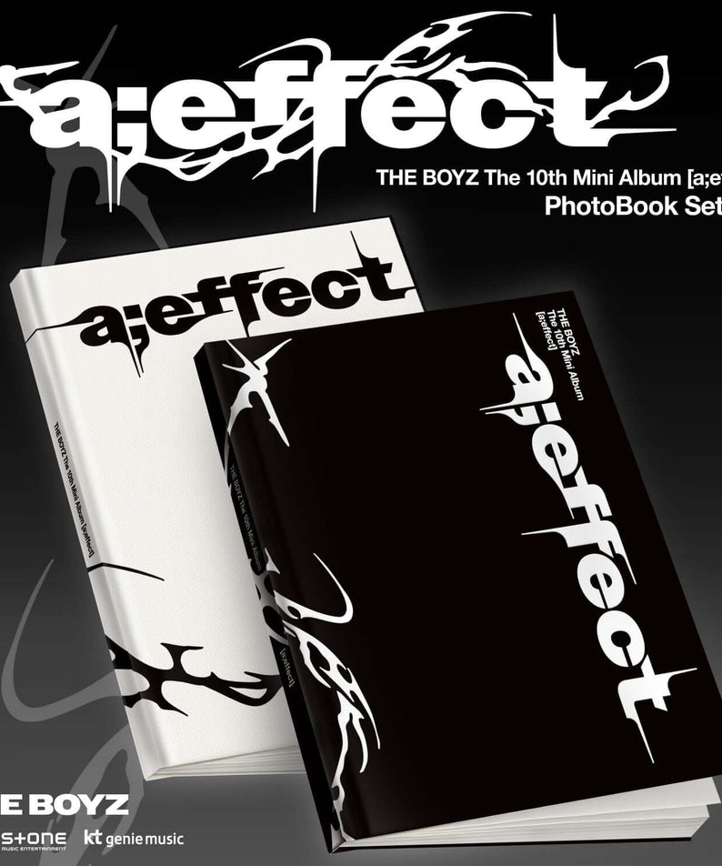THE BOYZ - The 10th Mini Album [a;effect] (Vision Ver., Movement Ver.) (Set of 2) : coffret Kpop, photo-boo k sur fond noir